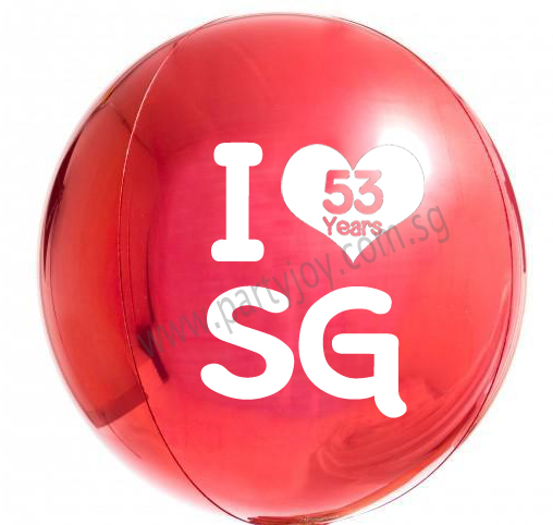 Customize National Day SG53 Red ORBZ Balloon